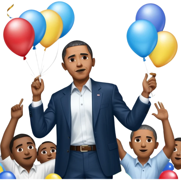 Diddy holding baby oil at a party with balloons and confetti and banners oiled up Obama is there as well holding a sign saying Obama have dih emoji