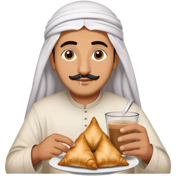 arab dad with samosa and chai emoji
