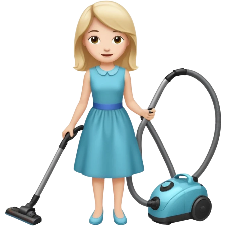 happy girl vacuuming emoji