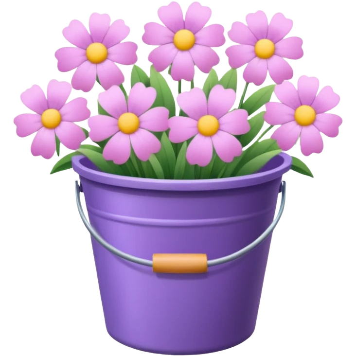 Pink Pastel Purple Flowers In A Bucket emoji