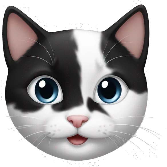 black and White kitten emoji