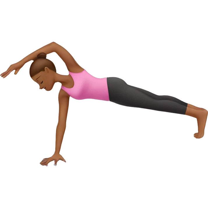Girl doing Pilates in pink emoji