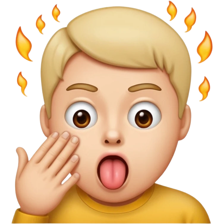 Making fart noise with tongue at a hater emoji