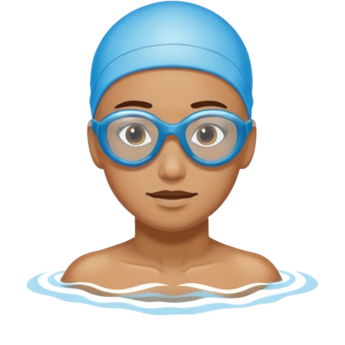 swimming athlete with swim glasses, no hat emoji