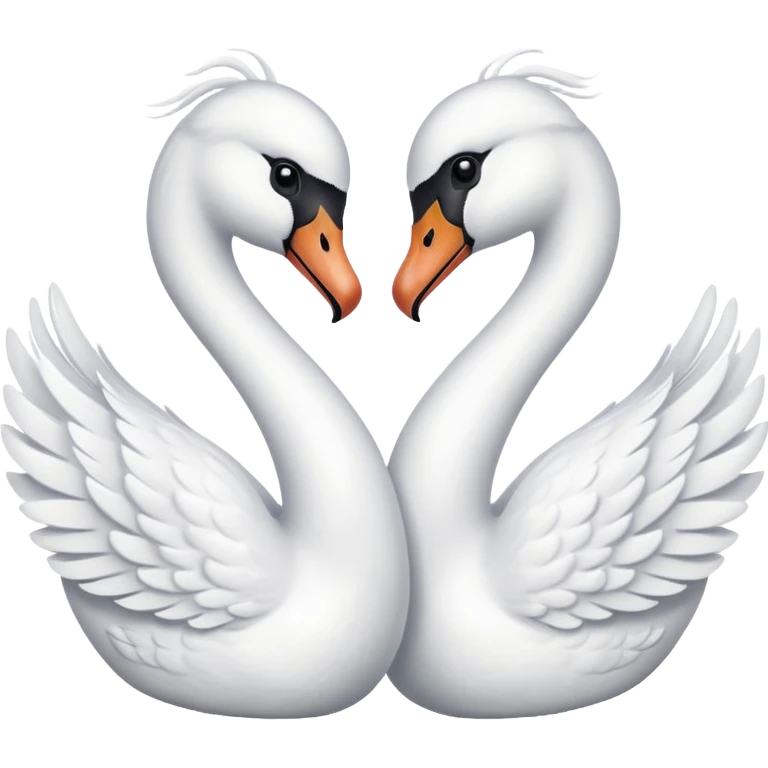 Two swan making a heart 💗 emoji