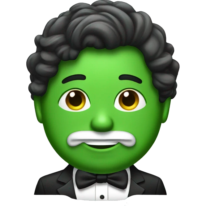 green pee wearing tuxedo emoji