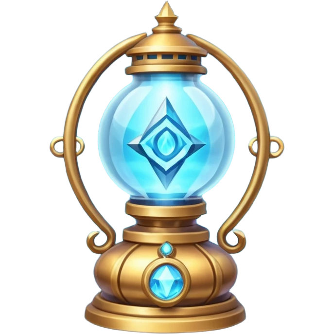 ancient fantasy magic lantern object icon, arcane crystal core, swirling magical energy, glowing runes orbiting the lantern, ethereal light beams, enchanted metal frame, powerful fantasy aura, 3D cartoon, mobile game icon style, centered, clean background, no text, no watermark
 emoji