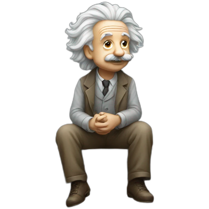 albert einstein sitting on a ledge emoji