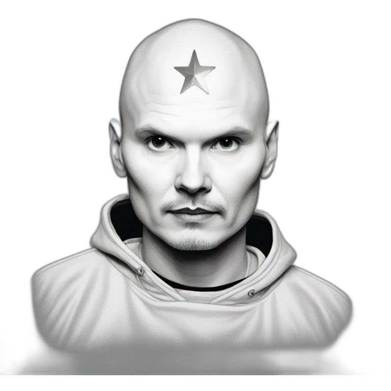 Billy corgan with a silver star on his t-shirt emoji