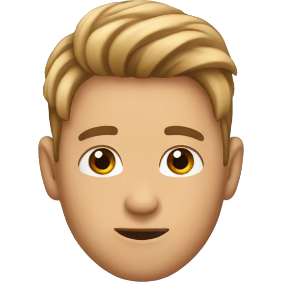 Tucking hair behind ear cutely, default emoji style emoji