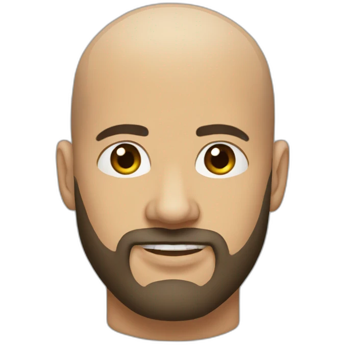 shaved head dope beard guy face emoji