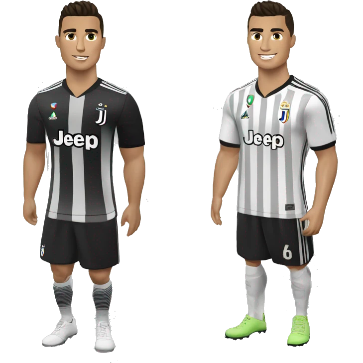Cristiano Ronaldo con cara de enojado y con ropa del a Juventus  emoji