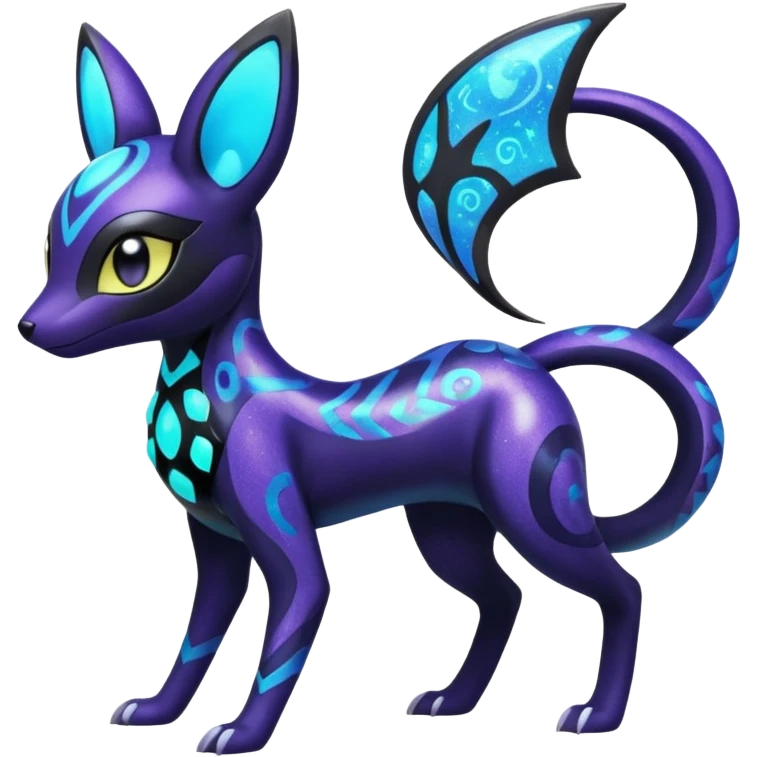 Bioluminescent Nigthly Glittery Shiny Starry Meloetta-Dewott-Salandit-Umbreon-Pokémon-Fakémon-fusion-hybrid-creature emoji