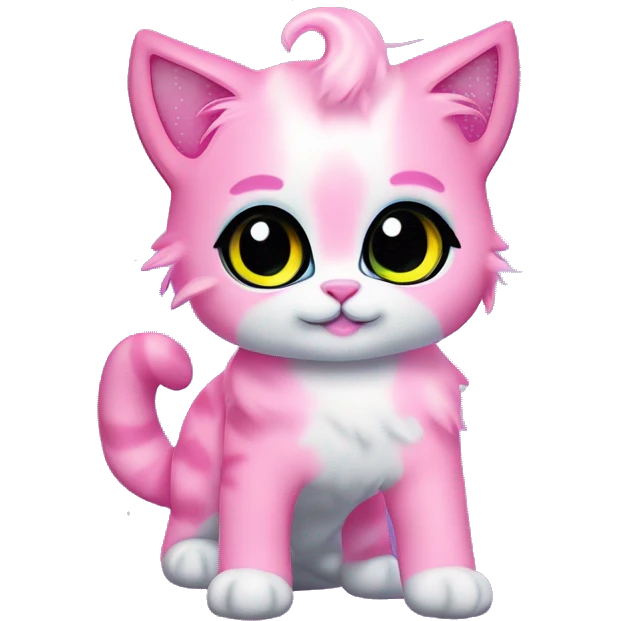 ethereal cute pink cat littlest pet shop lisa frank style emoji