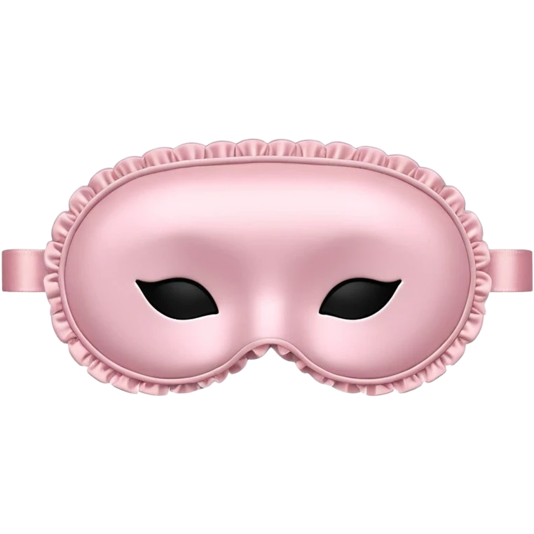 Powder pink sleep mask, satin, frilly, no eyes, plain emoji
