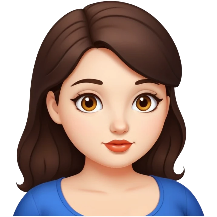 Curvy but beautiful brunette girl, saturated details emoji