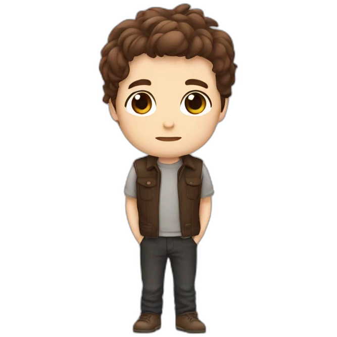 chibi man with brown hair and eyes emoji