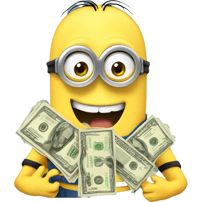 Minion with cash emoji