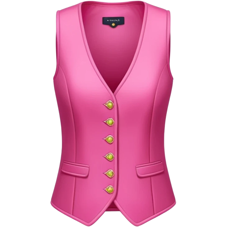 a stylish women’s vest, sleeveless, elegant and decorative design, in a bright pink color with small cute details, feminine and fancy look, no background, ONLY VEST emoji