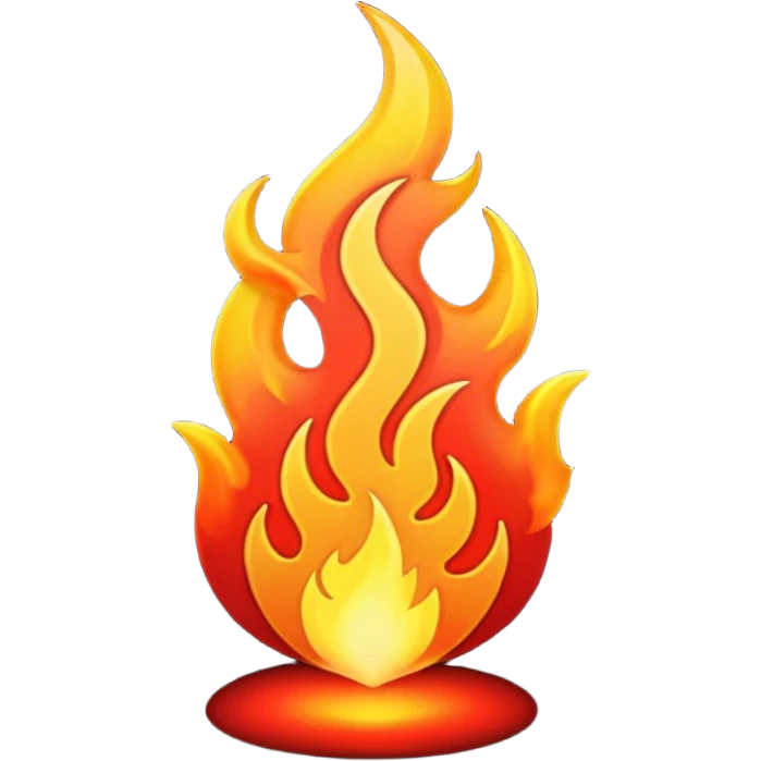 glitter red flame emoji
