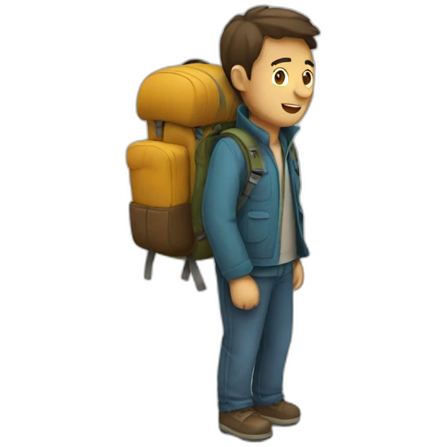 backpack traveller man emoji