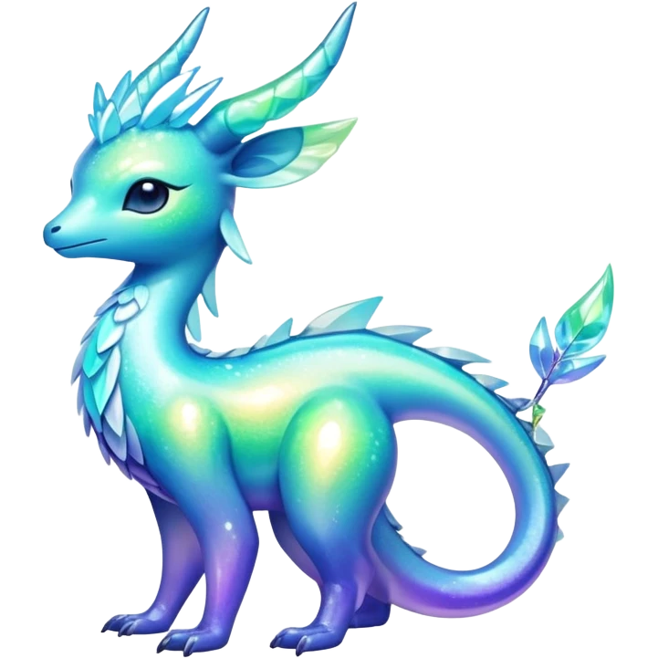 Shiny Exotic Colorful Amaura-Aurorus-Fakémon-hybrid-creature (full body)  emoji