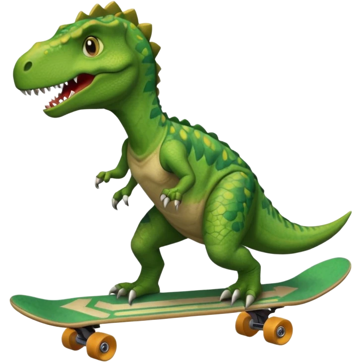Dinosaur on a skateboard emoji