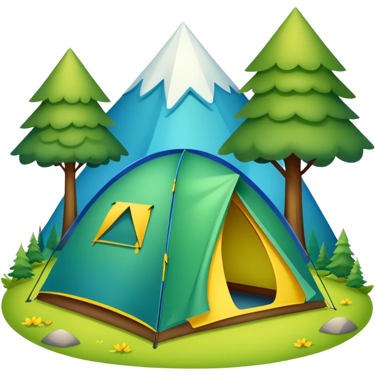 colorful camping tent in nature emoji