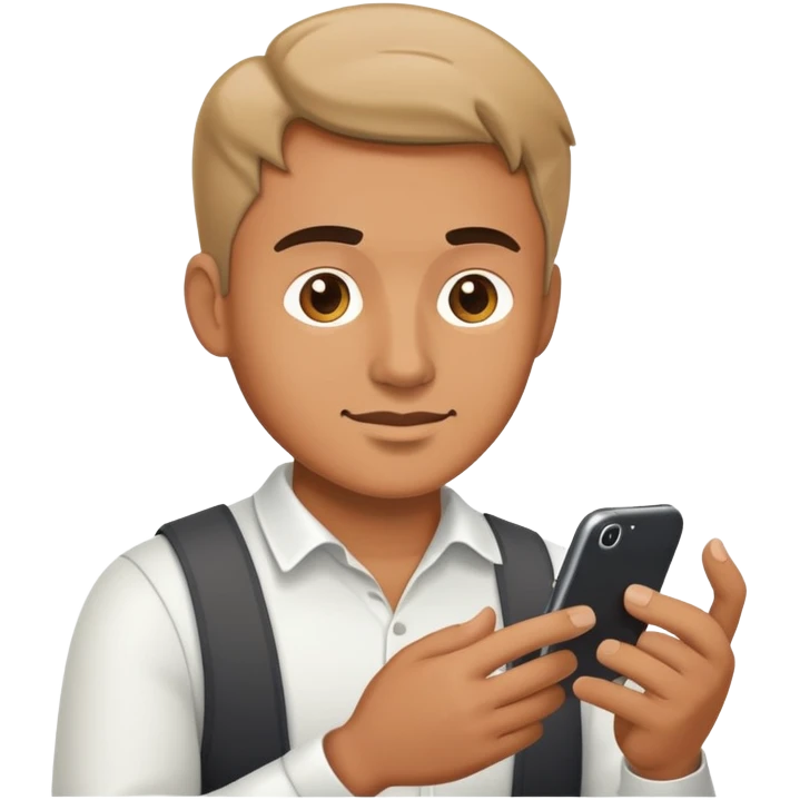 A man wirking with his smartphone emoji