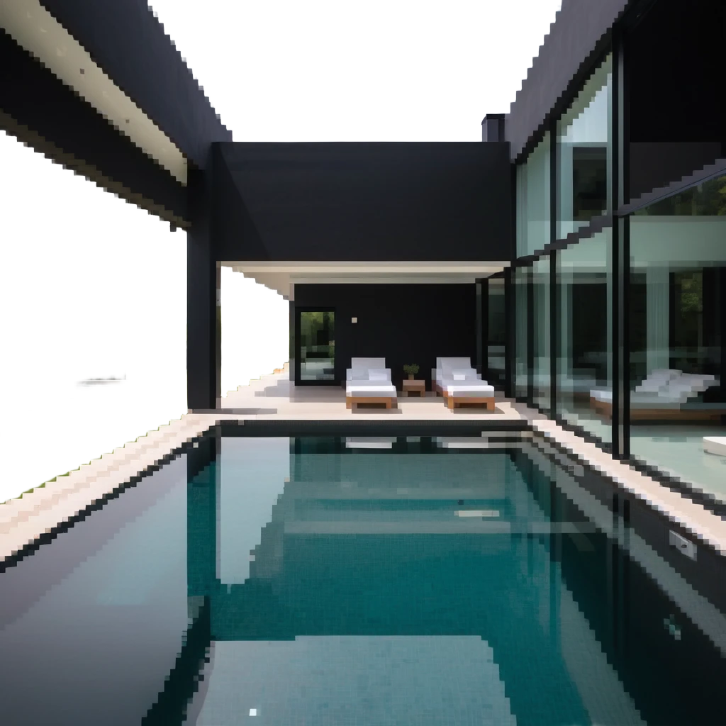 luxury villa with indoor pool, contemporary design emoji