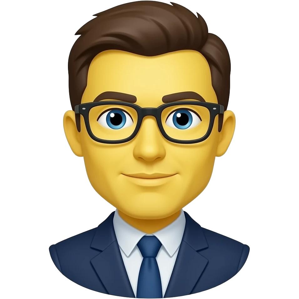 Yellow circle face with glasses inspection guy emoji