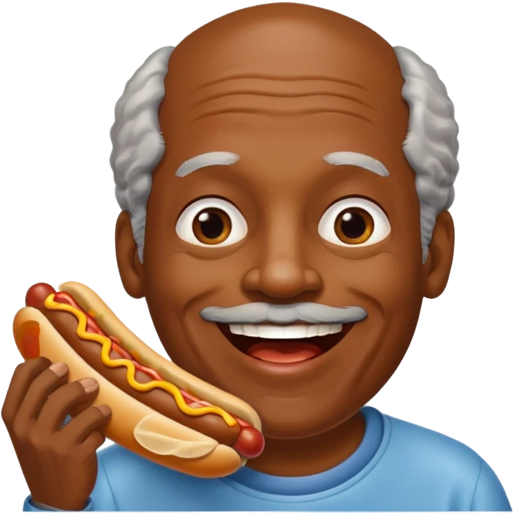 hotdog eating black old man emoji