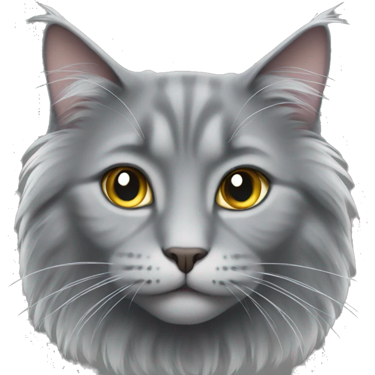 long haired gray cat emoji
