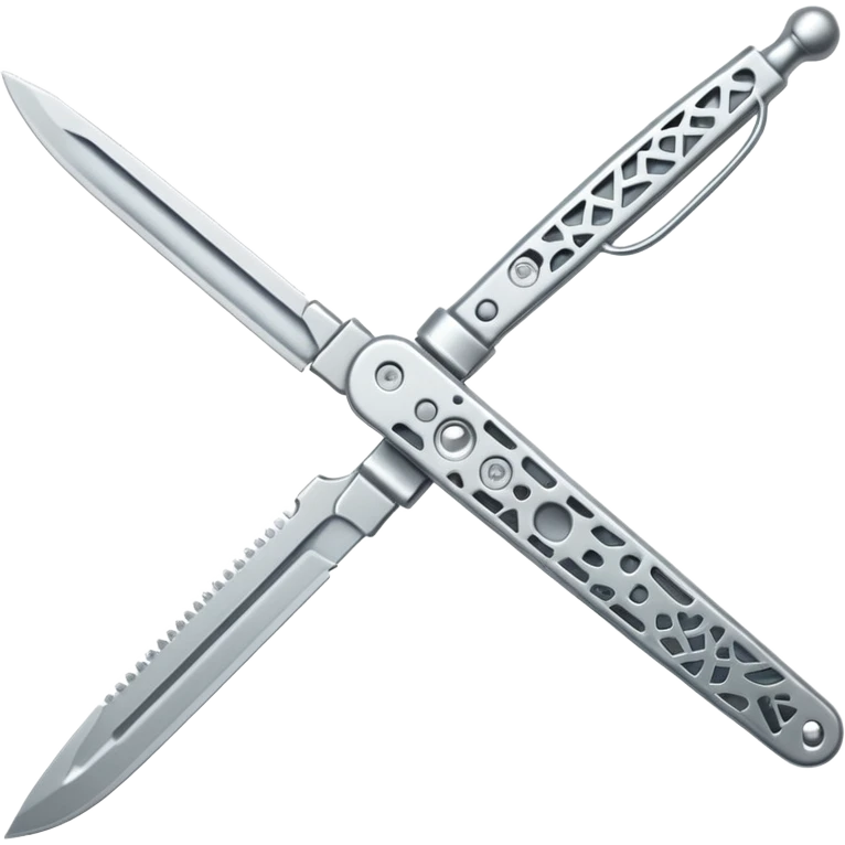 Silver colour butterfly knife not golden emoji