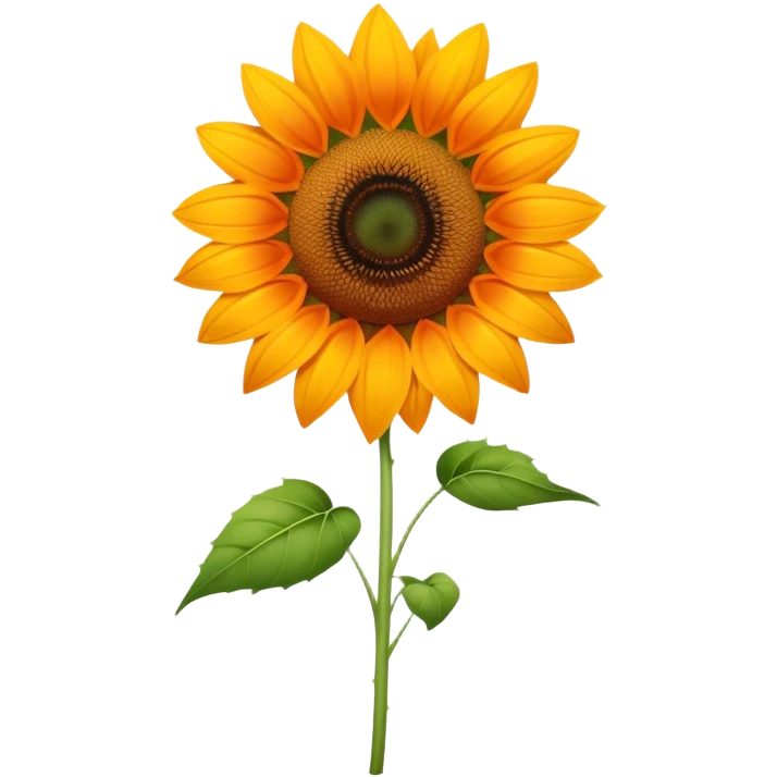 single Vibrant Orange Sunflower
, straight stem emoji