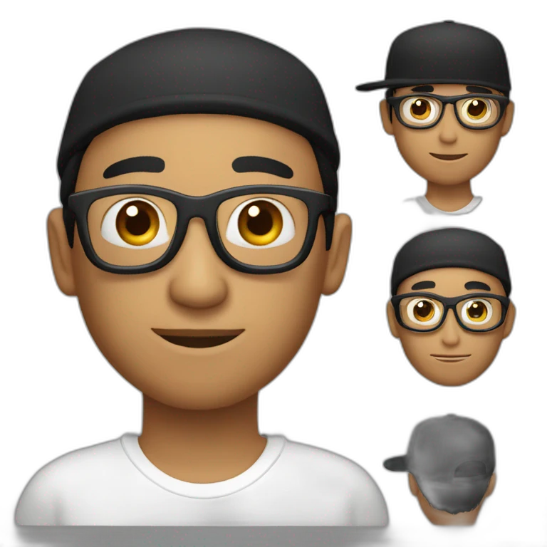 Un señor con lentes negros y gorra  blanca emoji