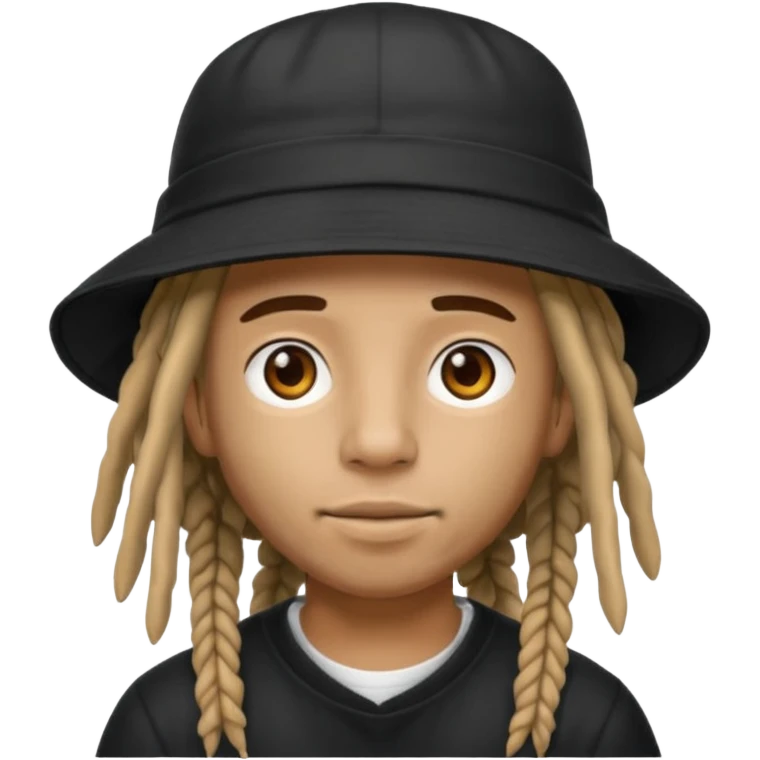 dreadlocks Street artist with black bucket hat emoji
