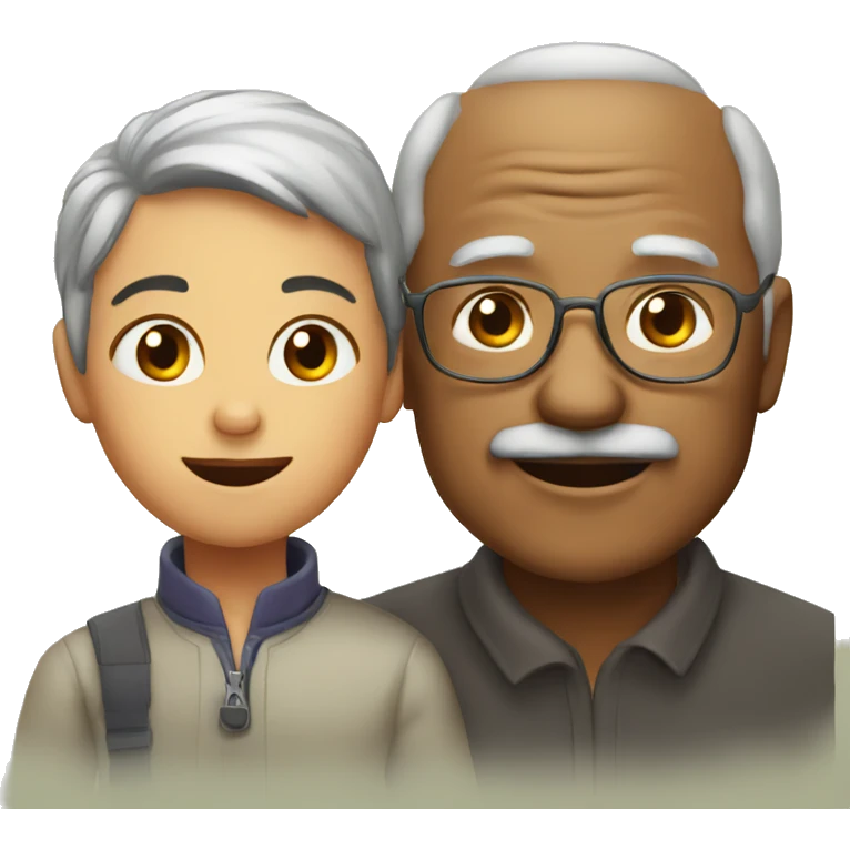 Grandfather and olive emoji