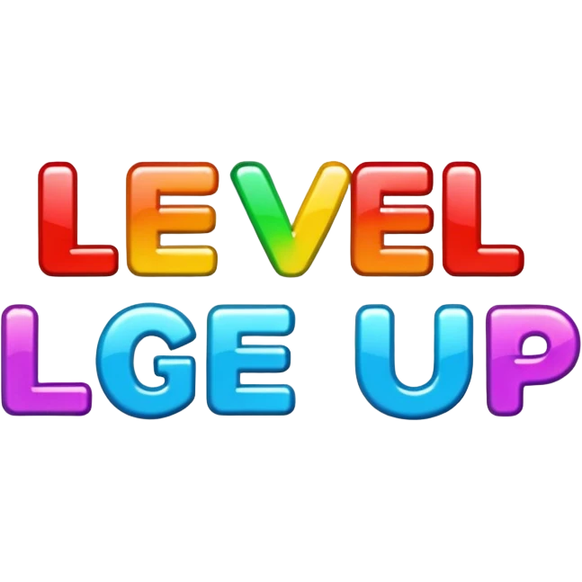 A sticker saying level up  emoji