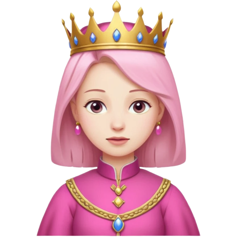 Royal person with pink outfit looking down upon many peasants emoji