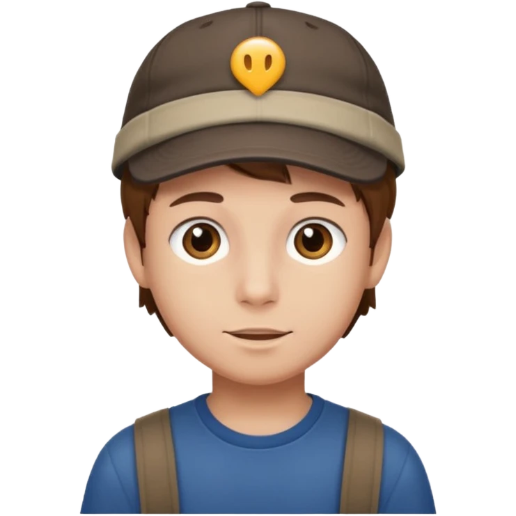 Un niño con gorra pelo castaño  emoji