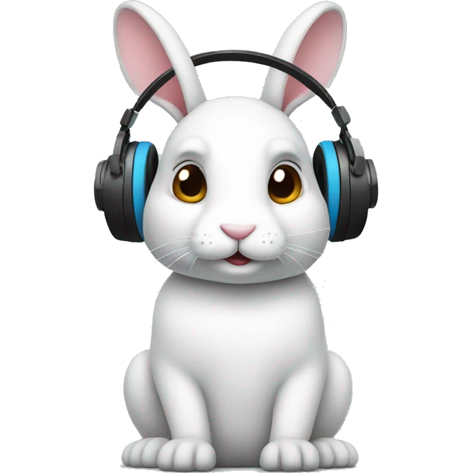rabbit with headphones emoji