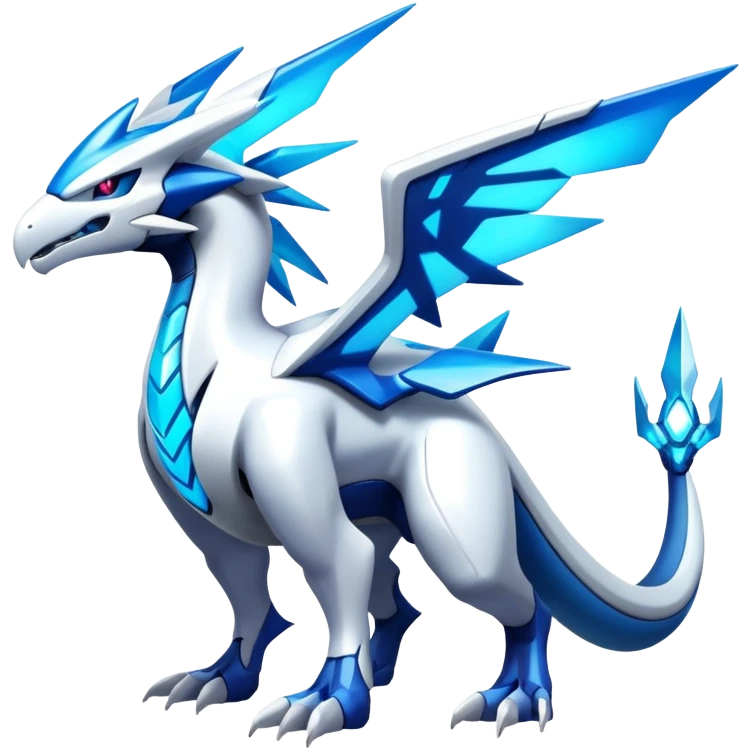 Futuristic Epic Legendary Shiny Cyber-Latios-Dialga-Suicune-Reshiram-Creature, (full body) emoji