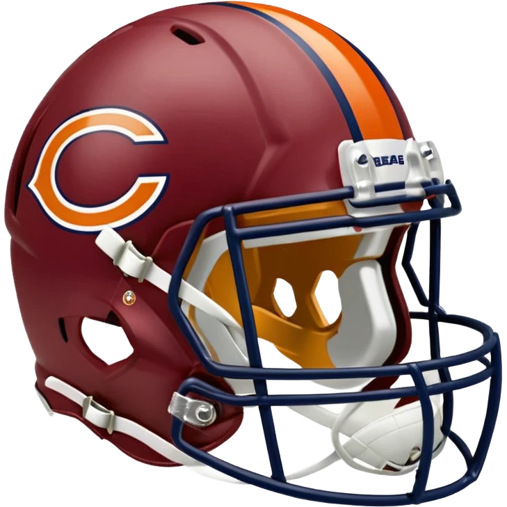 The Washington commanders football helmet and the Chicago Bears football helmet facing each other emoji