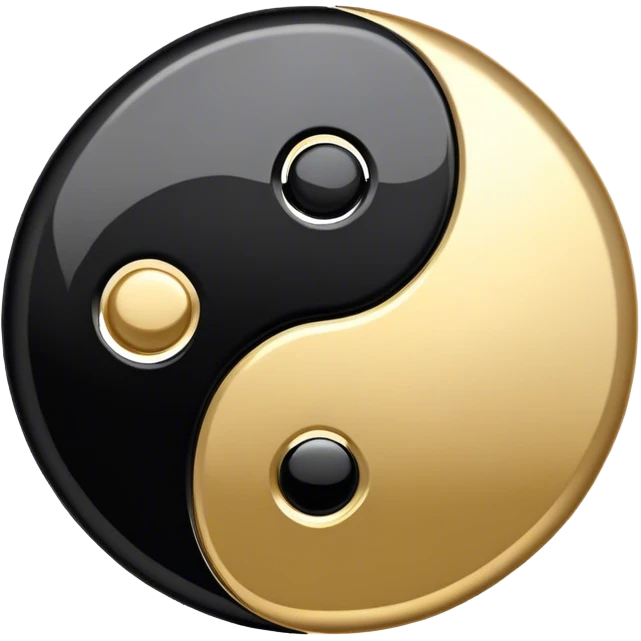 Black and gold yin yang emoji