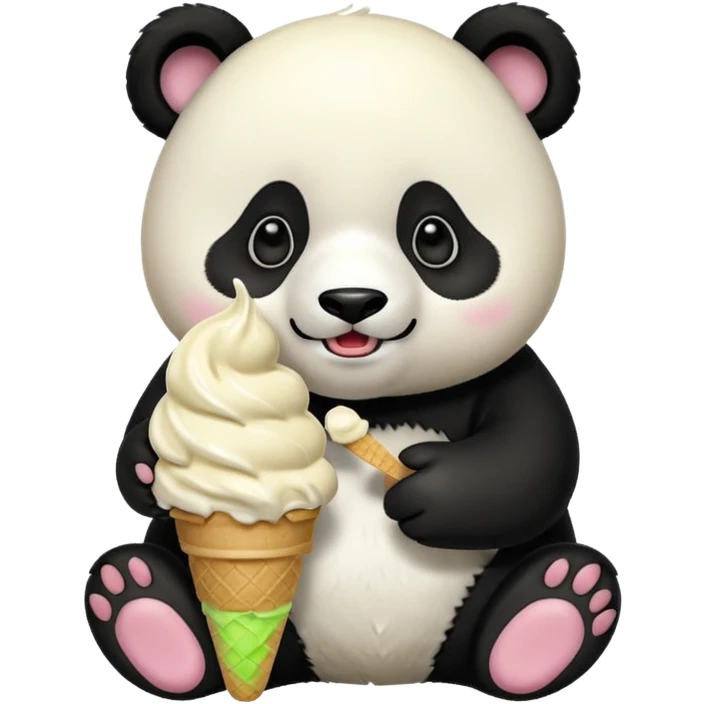 Panda eating ice cream emoji