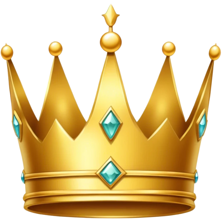 A simple, cartoon-style golden crown with minimal details, floating on its own and slightly sparkling to convey a premium, regal feel. emoji