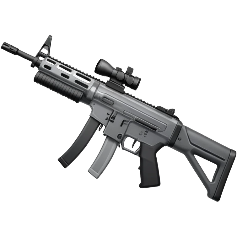 An icon showing hands gripping an assault rifle or pistol, inspired by Call of Duty Modern Warfare 2. The background features a battlefield with enemies in the distance, creating a tense and action-packed atmosphere. Transparent background highlights the focus on the weapon and combat. emoji