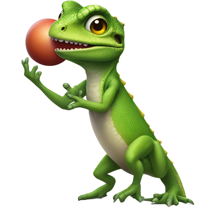 Female lizard bowling emoji