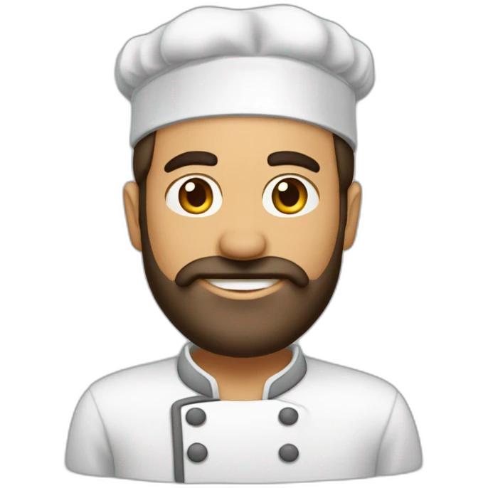 Cuisinier avec une barbe brune emoji